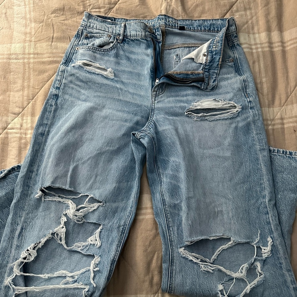 Distressed Light Blue Jeans